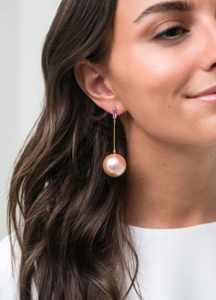 Audrey Pearl Drop Earring | White