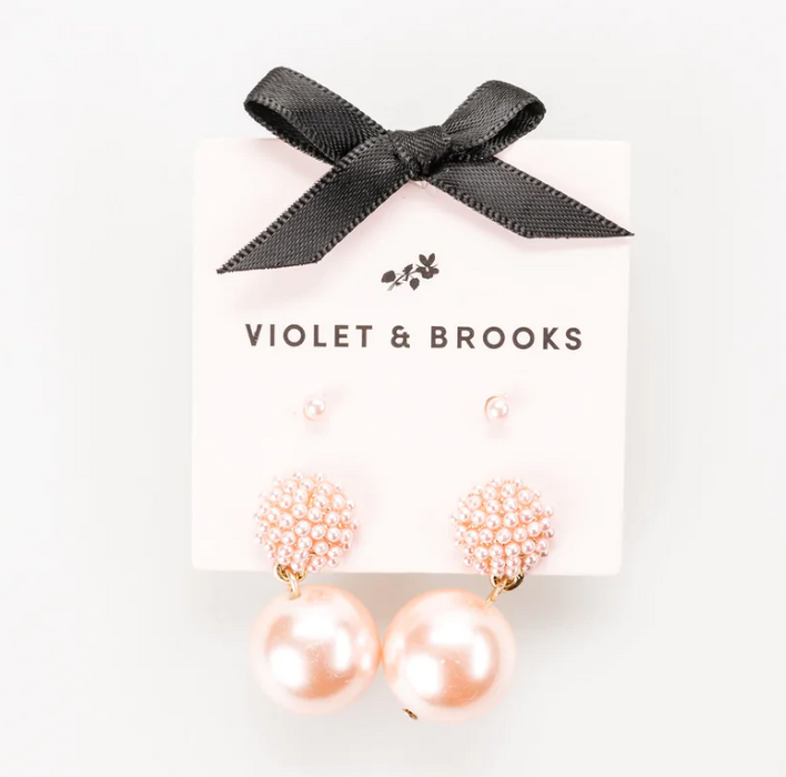 Blair Pearl Earring Duet | Blush