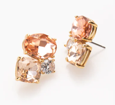 Skylar Crystal Post | Peach