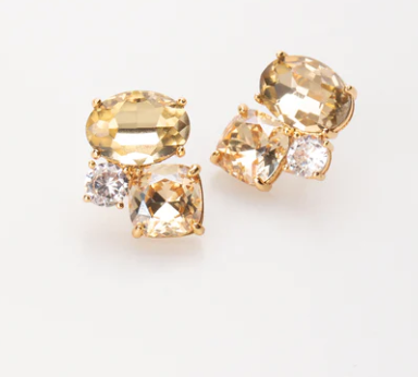 Skylar Crystal Post | Gold