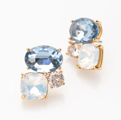 Skylar Crystal Post | Aqua