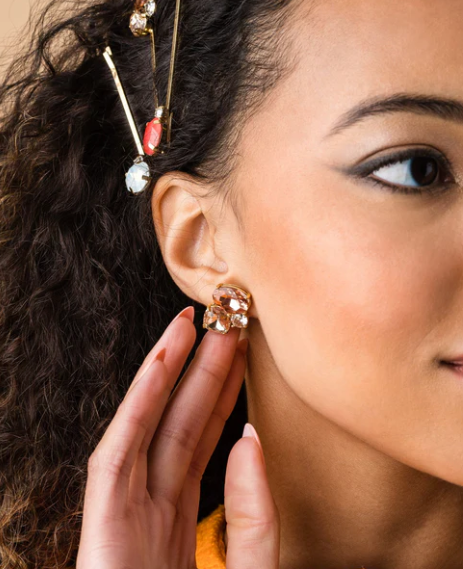 Skylar Crystal Post | Gold