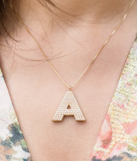 Pearl Initial Necklace