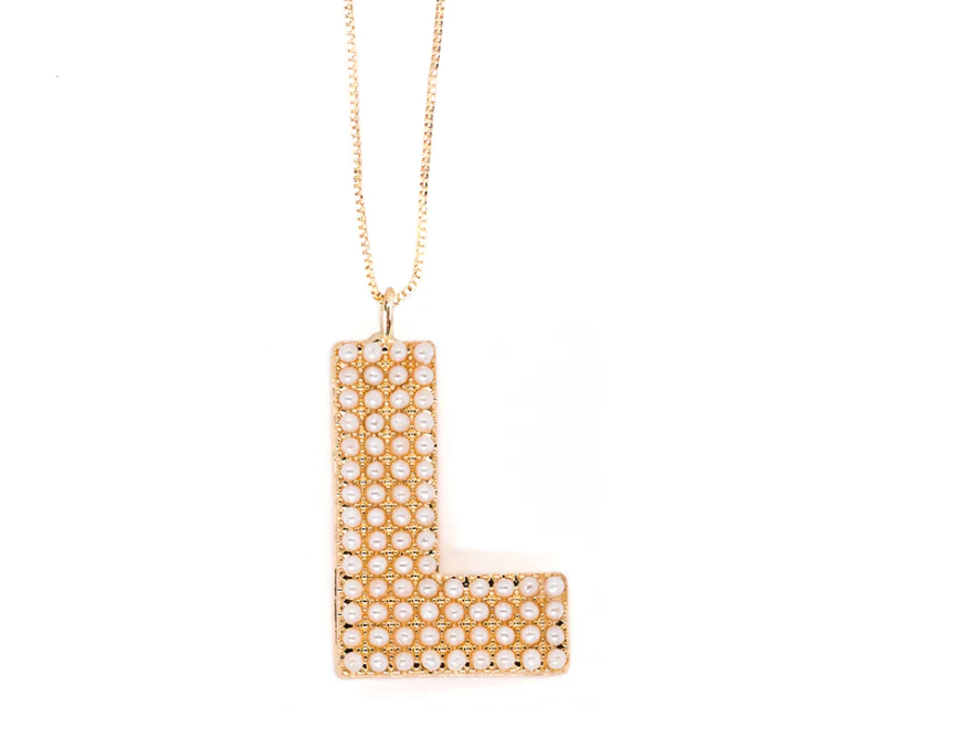 Pearl Initial Necklace