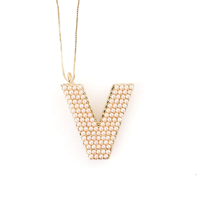 Pearl Initial Necklace