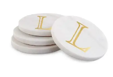 Marble Initial Coasters