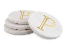 Marble Initial Coasters