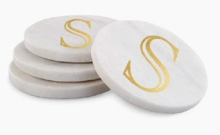 Marble Initial Coasters