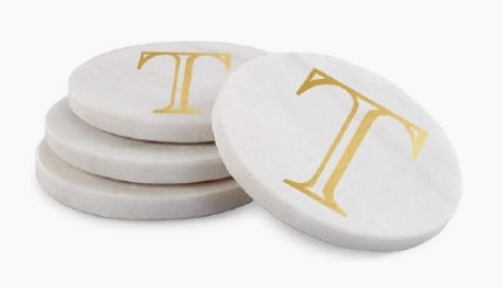 Marble Initial Coasters