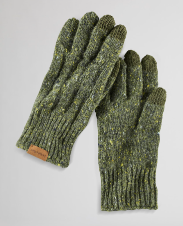 Cable Knit Texting Gloves | Green