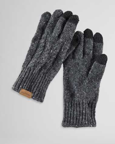 Cable Knit Texting Gloves | Black