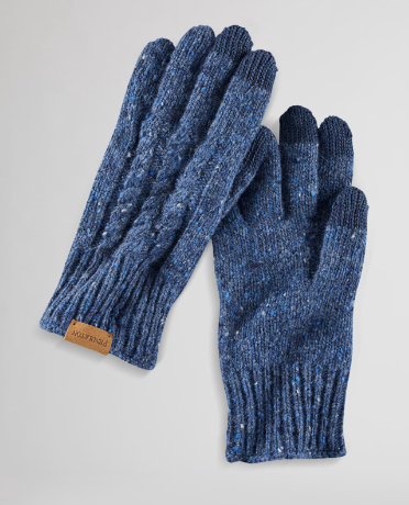 Cable Knit Texting Gloves | Denim