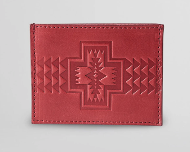Leather Embossed Slim Pocket Wallet | Red