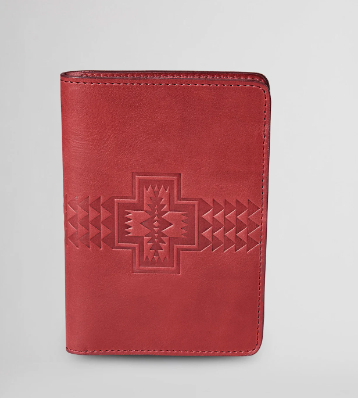 Leather Embossed Passport Holder | Red