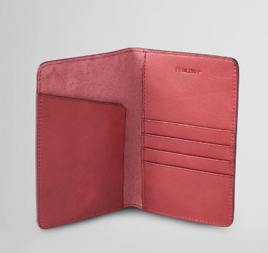 Leather Embossed Passport Holder | Red