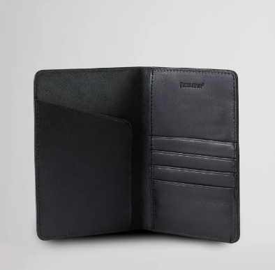 Leather Embossed Passport Holder | Black
