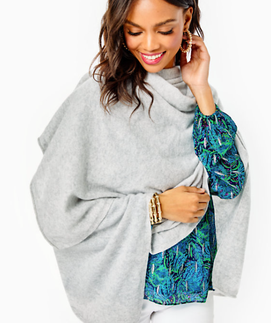 Terri Cashmere Wrap | Heathered Gray