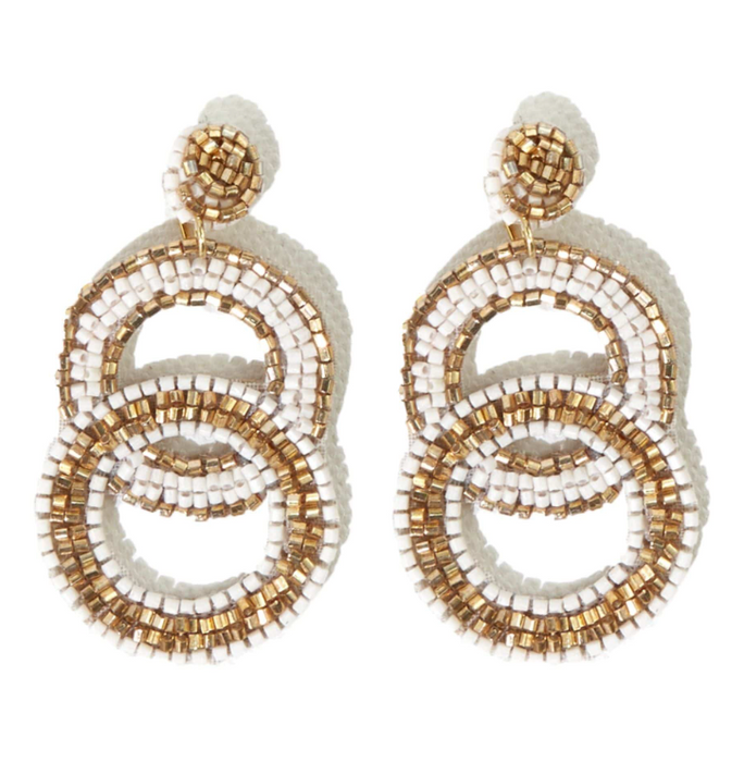 Double Circle Earrings | Ivory Gold (CBER0210IG)