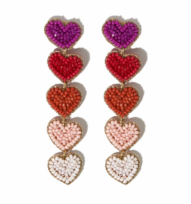 Heart Dangle Earrings | Magenta Ombre (CBER1200MG)