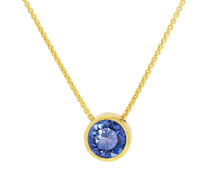 Signature Midi Pendant | Tanzanite/Gold