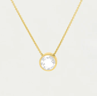 Signature Midi Pendant | Crystal Quartz/Gold