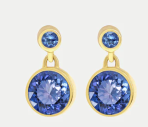 Signature Droplet Earrings - Tanzanite/Gold