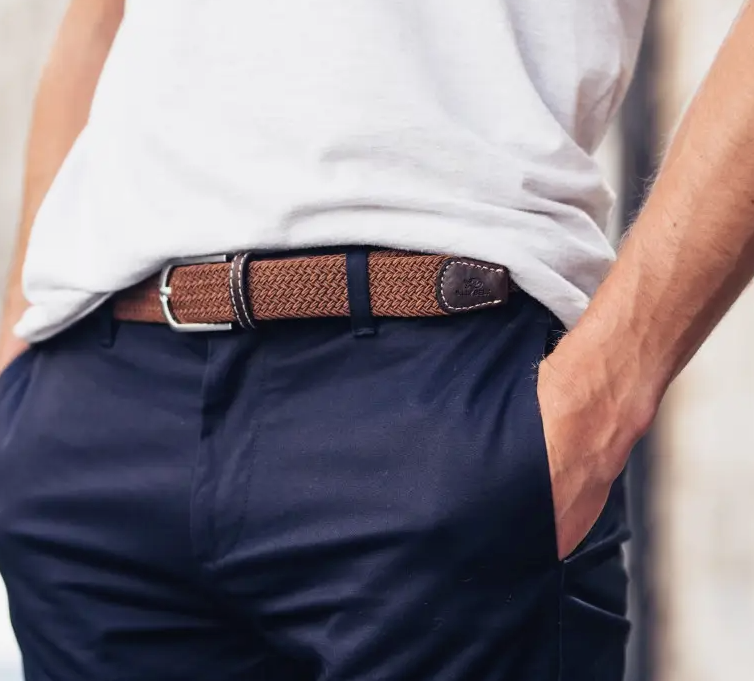 Brown Camel Woven Elastic Belt