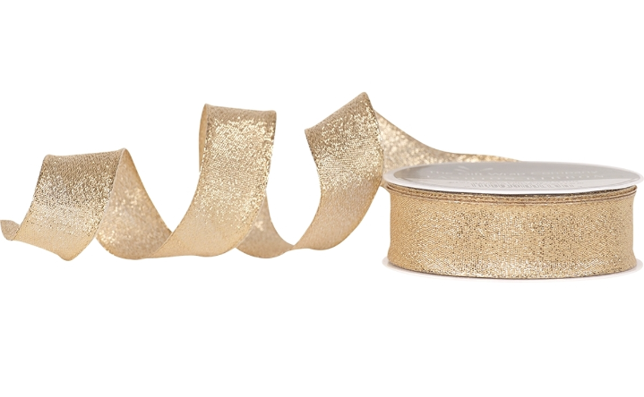 Gold Glitter Wired Ribbon