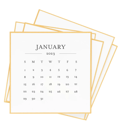 2023 Black Desk Calendar Refill