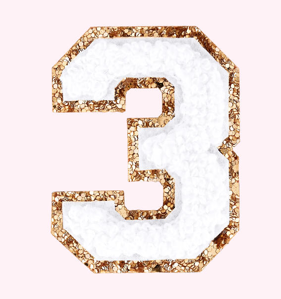 Varsity Number Patch | Blanc