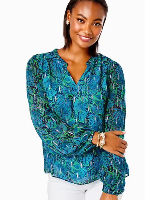 Giana Top | Navy Catty Purrsonality