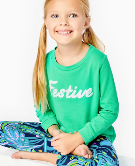 Mini Rami Sweater | Coconut Festive Graphic