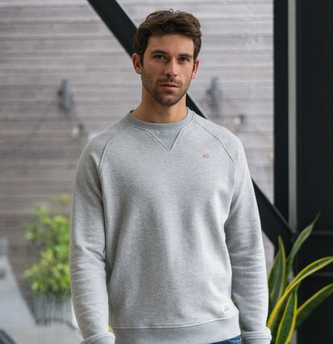 Organic Cotton Sweatshirt | Mottled Light Grey