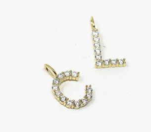 Gold Standout Initial Charm | D