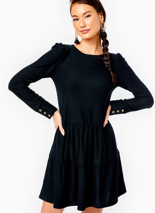 Arlette Long Sleeve Dress | Onyx