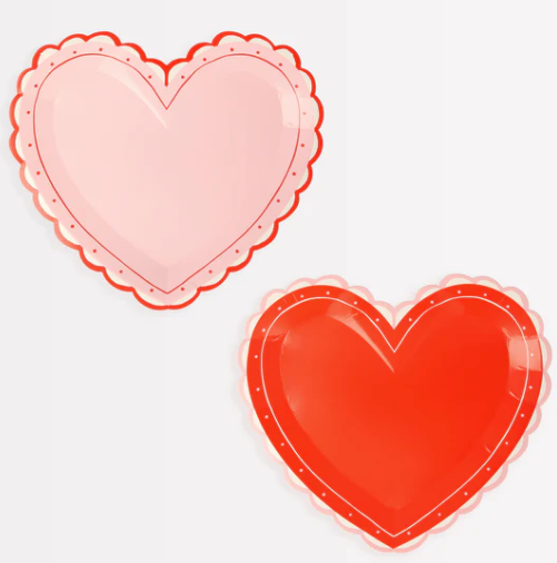 Large Lacy Heart Plates