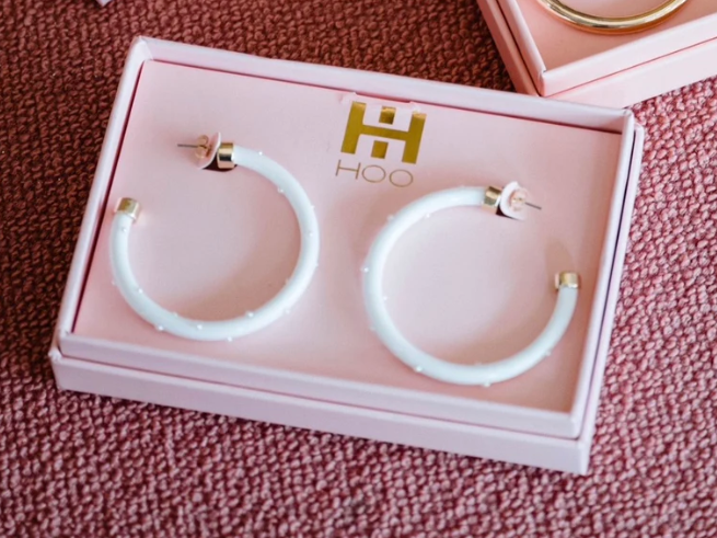 2" HooHoops | White w/Pearls
