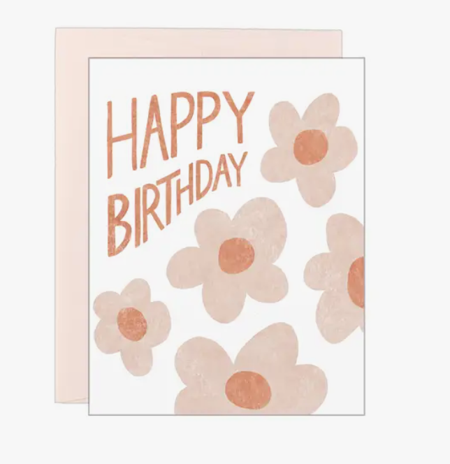 Happy Birthday Groovy Flowers Card