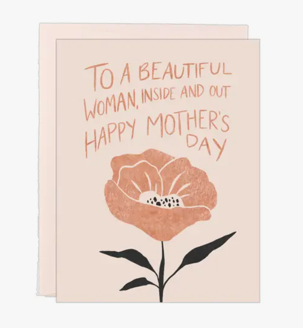 To a Beautiful Woman Mother's Day Poppy Card