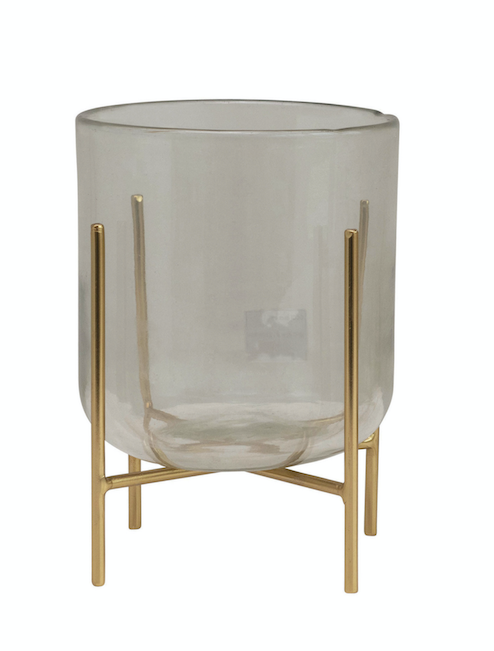 Small Glass Vase/Candle Holder w/Stand