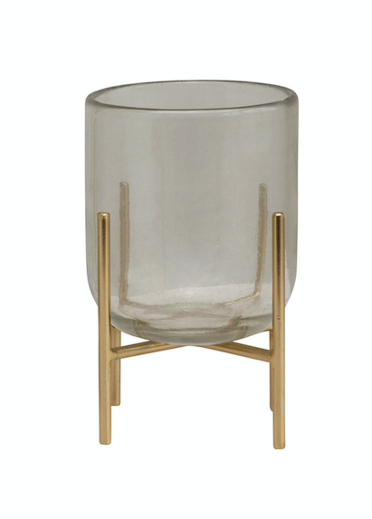 Large Glass Vase/Candle Holder w/Stand