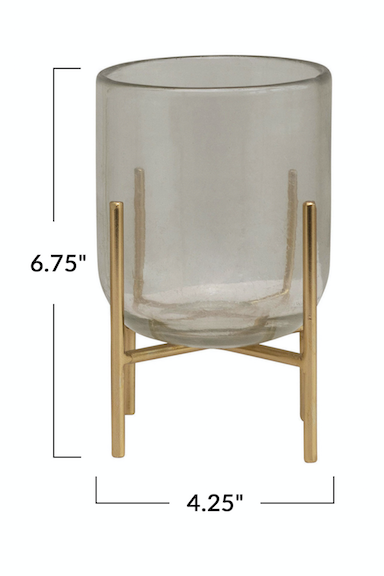 Large Glass Vase/Candle Holder w/Stand