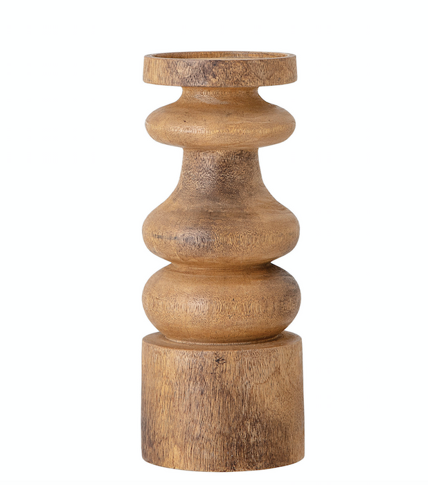 Carved Mango Wood Candle Holder