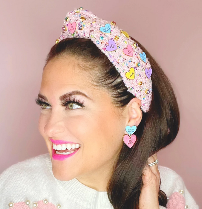 Heart Candy Tweed w/Crystals Headband