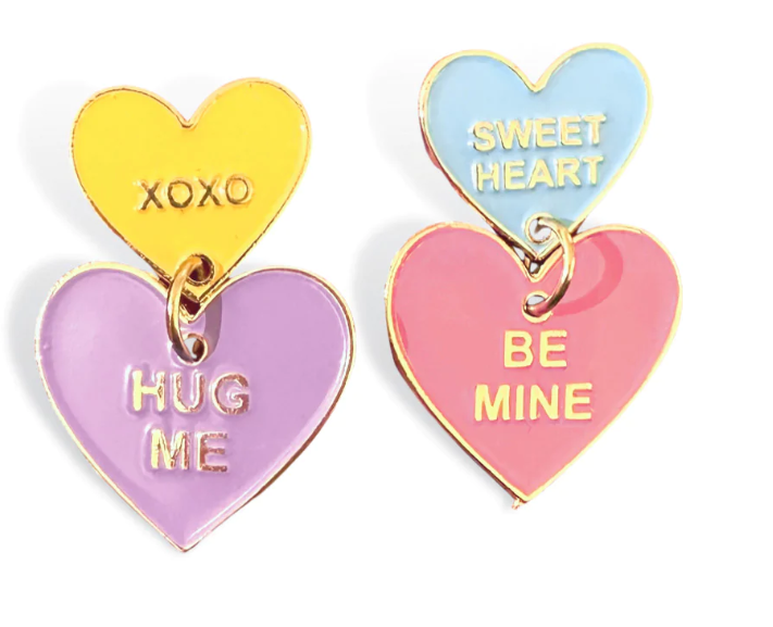 Conversation Hearts Drop Earrings