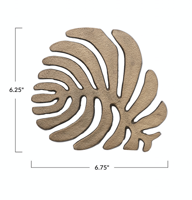 Brass Leaf Cast Iron Trivet