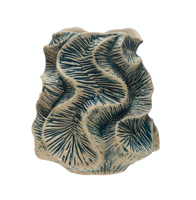 Organic Blue Glazed Vase