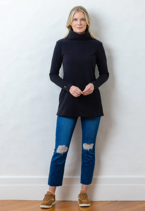 Cobble Hill Turtleneck Terry Fleece | Black