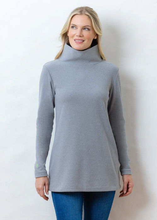 Cobble Hill Turtleneck Terry Fleece | Heather Grey