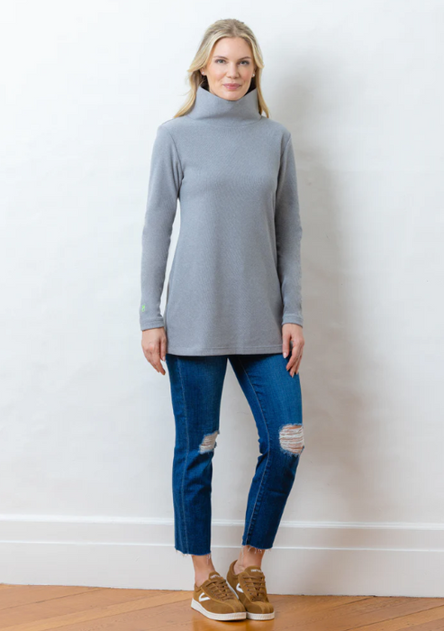 Cobble Hill Turtleneck Terry Fleece | Heather Grey